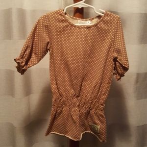 Brown polka dot swanky baby shirt